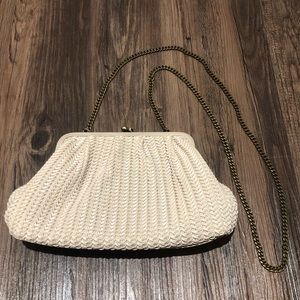 Creme braided purse